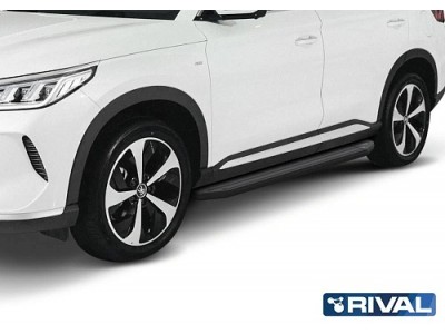 Порог-площадка "Premium-Black" A180ALB Rival + комплект крепежа BYD Song Plus 2023-н.в. (V - 1.5 PHEV, 4WD)