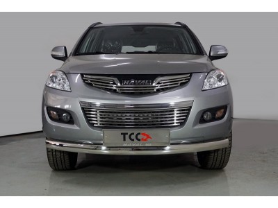 Защита передняя овальная 75х42 мм ТСС для Haval H5 2020-2021