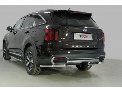 Защита задняя уголки 60 мм ТСС для Kia Sorento 2020-2021