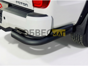 Защита задняя (уголки двойные) 76,1/42,4 мм (Black) для Foton Tunland G9 2.0 Diesel АКПП 4WD 2021-н.в. №FOTTUNG925-22BLACK