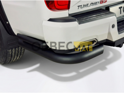 Защита задняя (уголки двойные) 76,1/42,4 мм (Black) для Foton Tunland G9 2.0 Diesel АКПП 4WD 2021-н.в.