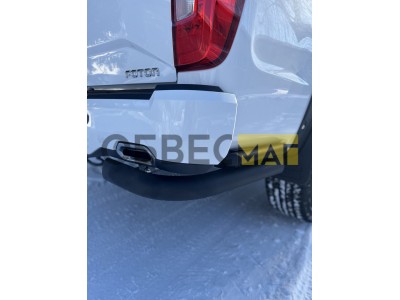 Защита задняя (уголки двойные) 76,1/42,4 мм (Black) для Foton Tunland G9 2.0 Diesel АКПП 4WD 2021-н.в.