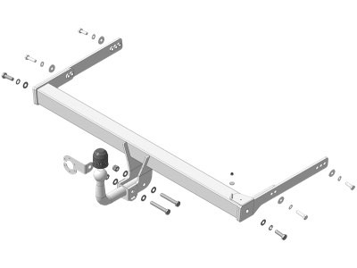 Фаркоп оцинкованный для Skoda Kodiaq 2017-2023, Volkswagen Tiguan II 2016-2024, Volkswagen Tiguan 2007-2016, Skoda Yeti 2009-2018, Audi Q3 2011-2019 крепление шара на двух болтах