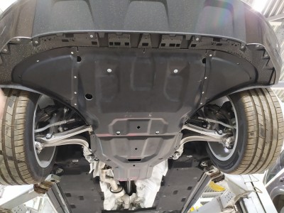 Защита картера, КПП (композит 8 мм) для Audi Q8 2018-2020 (V - все) (2 части)