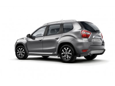 Защита порогов вогнутая d=63 мм ШАГРЕНЬ (ППК) для Renault Duster 2012-2020, Nissan Terrano 2014-2022