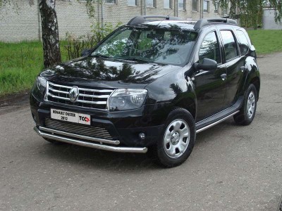 Защита передняя двойная 60/42 мм ТСС для Renault Duster 2011-2015