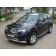 Защита передняя овальная длинная с ДХО 75х42 мм ТСС для Renault Duster 2011-2015