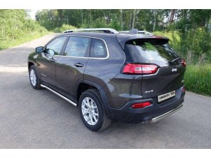 Защита заднего бампера овальная 75-42 мм для Jeep Cherokee № JEEPCHER14-11