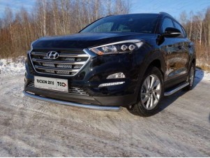 Защита переднего бампера 60 мм для Hyundai Tucson № HYUNTUC15-26