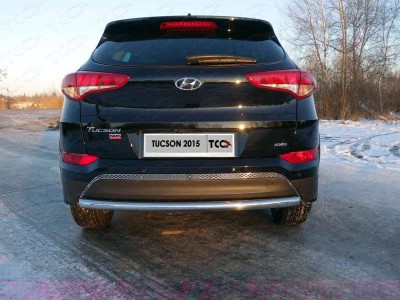 Защита заднего бампера 60 мм ТСС для Hyundai Tucson 2015-2018