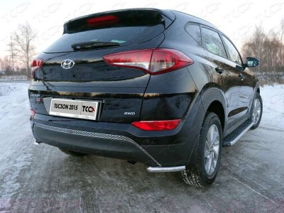 Защита задняя уголки 42 мм ТСС для Hyundai Tucson 2015-2018
