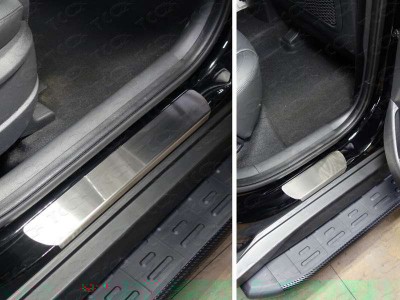 Накладки на пороги шлифованный лист ТСС для Hyundai Tucson 2015-2018