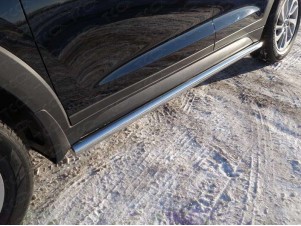 Пороги труба 60 мм для Hyundai Tucson № HYUNTUC15-08