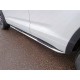 Пороги труба овальная гнутая с накладками 75х42 мм ТСС для Toyota Highlander 2017-2020
