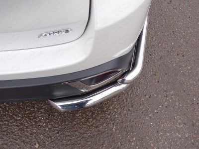 Защита задняя двойные уголки 60-42 мм ТСС для Toyota Highlander 2017-2020