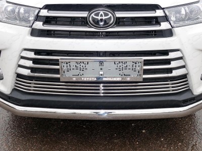 Накладка решётки радиатора 16 мм ТСС для Toyota Highlander 2017-2020