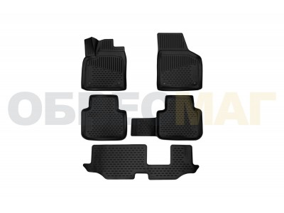 Коврики 3D в салон полиуретан 5 штук Element для Geely Atlas/Volkswagen Teramont 2018-2021