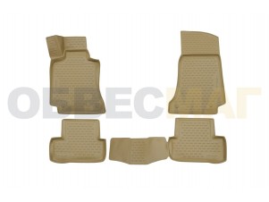 Коврики в салон Element 4 шт полиуретан бежевые на Mercedes-Benz C-Class W205 № NLC.3D.34.32.212k