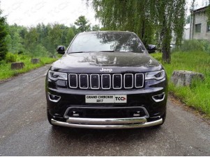 Защита передняя нижняя (двойная) 76,1/75 мм для Jeep Grand Cherokee IV Рестайлинг 2013 – 2022 GRCHER17-13