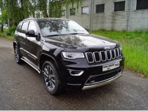 Защита передняя (овальная короткая) 75х42 мм для Jeep Grand Cherokee IV Рестайлинг 2013 – 2022 GRCHER17-17