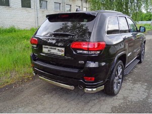 Защита задняя (уголки овальные) 75х42 мм для Jeep Grand Cherokee IV Рестайлинг 2013 – 2022 GRCHER17-28