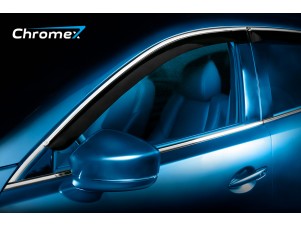 Дефлекторы окон Chromex с хромированным молдингом 4 шт на Kia Rio № CHROMEX.63020