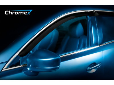 Дефлекторы окон Chromex с хромированным молдингом 4 шт для Kia Rio 2017-2021