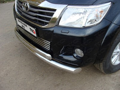 Защита передняя двойная 76-75 мм ТСС для Toyota Hilux 2011-2015