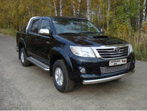 Защита передняя овальная 75х42 мм для Toyota Hilux № TOYHILUX12-07