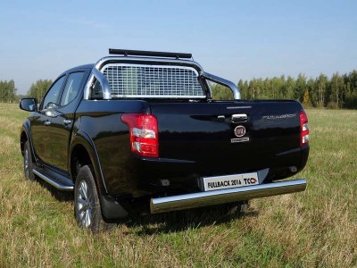 Защита кузова и заднего стекла 76 мм ТСС для Fiat Fullback 2016-2021