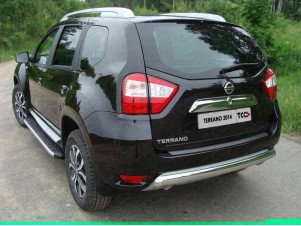 Защита заднего бампера овальная овальная 75х42 мм для Nissan Terrano № NISTER14-08