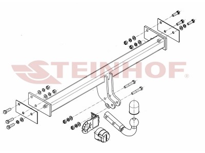 Фаркоп для Ford Maverick 1993-2000, Nissan Terrano 1993-2006 условно-съемное крепление шара