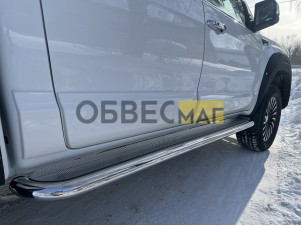 Пороги с площадкой 60,3 мм для Foton Tunland G9 2.0 Diesel АКПП 4WD 2021-н.в. №FOTTUNG925-36