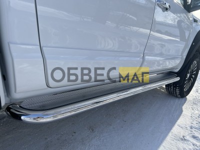 Пороги с площадкой 60,3 мм для Foton Tunland G9 2.0 Diesel АКПП 4WD 2021-н.в.