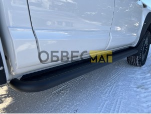 Пороги с площадкой 60,3 мм Black для Foton Tunland G9 2.0 Diesel АКПП 4WD 2021-н.в. №FOTTUNG925-36BLACK