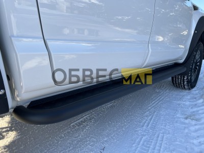 Пороги с площадкой 60,3 мм Black для Foton Tunland G9 2.0 Diesel АКПП 4WD 2021-н.в.