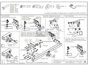 ТСУ Фаркоп оцинкованный Galia шар C съемный для Mitsubishi L200/Fiat Fullback № M120C