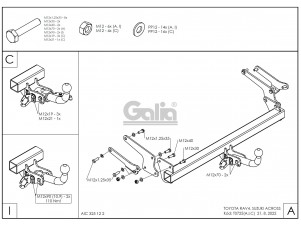 Фаркоп Galia шар А оцинкованный, условно-съемное крепление для Toyota RAV4 № T072A