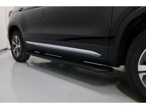 Пороги алюминиевые Slim Line Black для Changan CS75 № CHANCS7520-25B