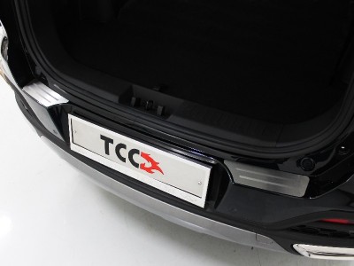 Накладки на задний бампер лист шлифованный с полосой 2 шт ТСС для Chery Tiggo 8 2020-2021