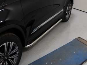 Пороги с площадкой нержавеющий лист 60 мм для Chery Tiggo 8 № CHERTIG820-27