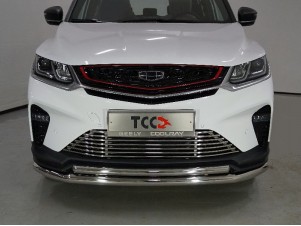 Защита передняя двойная 60-42 мм для Geely Coolray № GEELCOOL20-26