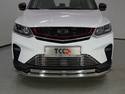 Защита передняя двойная 60-42 мм ТСС для Geely Coolray 2019-2021