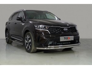 Защита передняя двойная 60-42 мм для Kia Sorento № KIASOR20-21