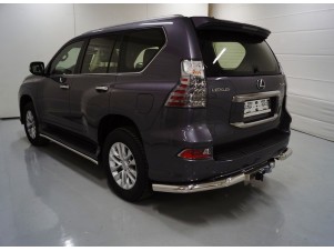 Защита задняя уголки 76 мм, насадка на глушитель в комплекте для Lexus GX460 № LEXGX46019-01