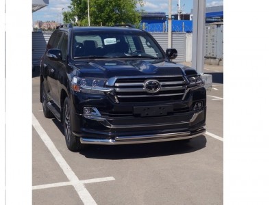 Защита передняя двойная 76-42 мм ТСС для Toyota Land Cruiser 200 Executive Lounge 2018-2021