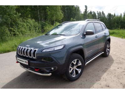 Защита переднего бампера 60 мм ТСС для Jeep Cherokee Trailhawk 2014-2021