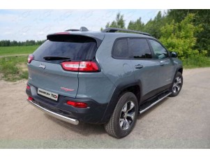 Защита заднего бампера овальная 75-42 мм для Jeep Cherokee Trailhawk № JEEPCHERTRAIL14-10