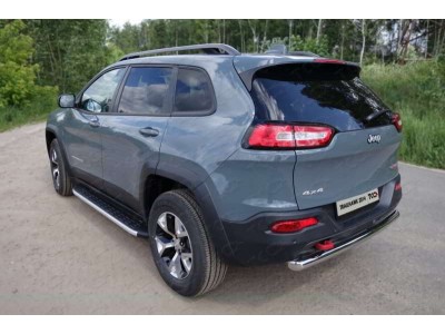 Защита заднего бампера 60 мм ТСС для Jeep Cherokee Trailhawk 2014-2021