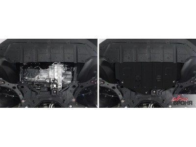 Защита картера + КПП + комплект крепежа, АвтоБРОНЯ, Сталь для BYD Chazor;2023-н.в.;1,5 PHEV;FWD;CVT